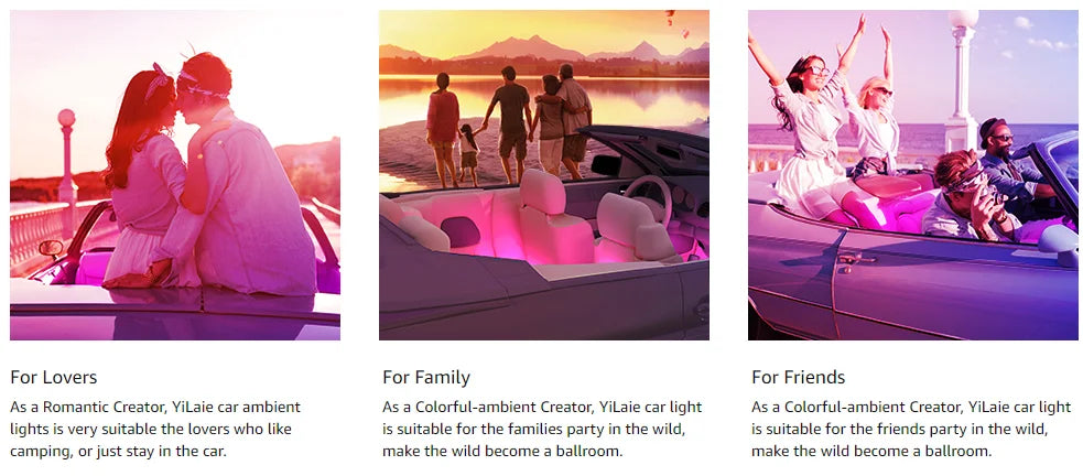 Car Interior Ambient Foot Well Light In Car APP Control Neon LED Down Car Light for Car Inside Ambient Lighting Auto Neon Lights