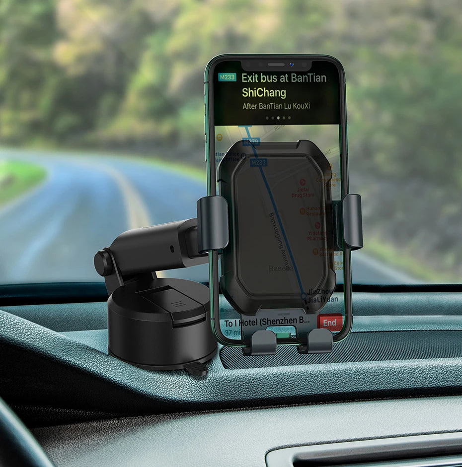 Baseus Gravity Car Phone Holder Suction Cup Adjustable Universal Holder Stand in Car GPS Mount For iPhone 12 Pro Max Xiaomi POCO