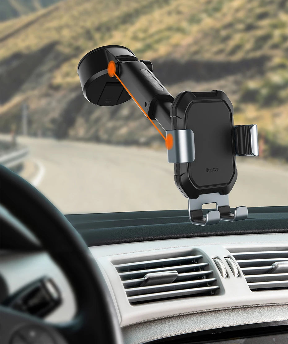 Baseus Gravity Car Phone Holder Suction Cup Adjustable Universal Holder Stand in Car GPS Mount For iPhone 12 Pro Max Xiaomi POCO