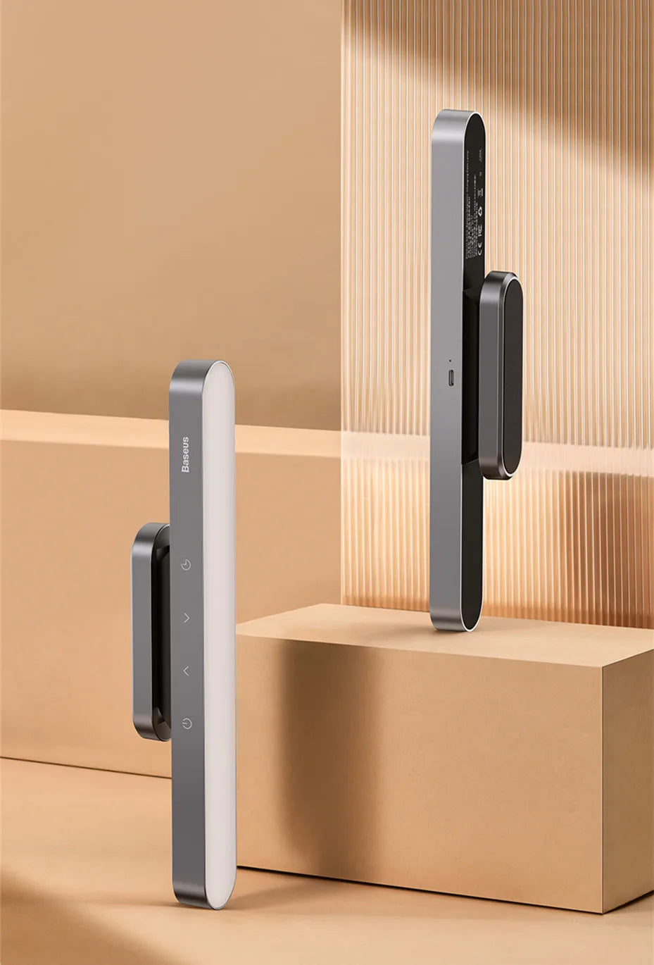 Baseus Night Light Hanging Magnetic LED Table Lamp Stepless Dimming Desk Lamp Rechargeable For Cabinet Bedroom Kitchen Light