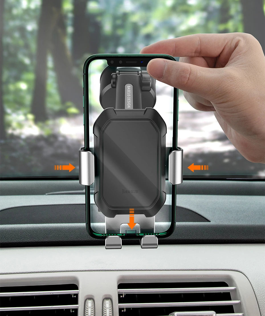 Baseus Gravity Car Phone Holder Suction Cup Adjustable Universal Holder Stand in Car GPS Mount For iPhone 12 Pro Max Xiaomi POCO