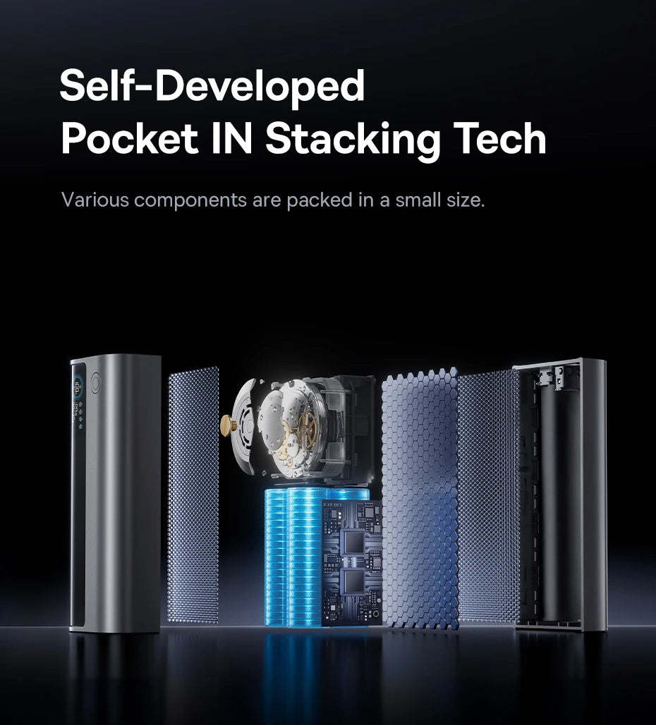 Baseus 20000mAh Power Bank 145W High-Power High-Capacity Fast Charging with Retractable Type-C Cable Digital Display Function