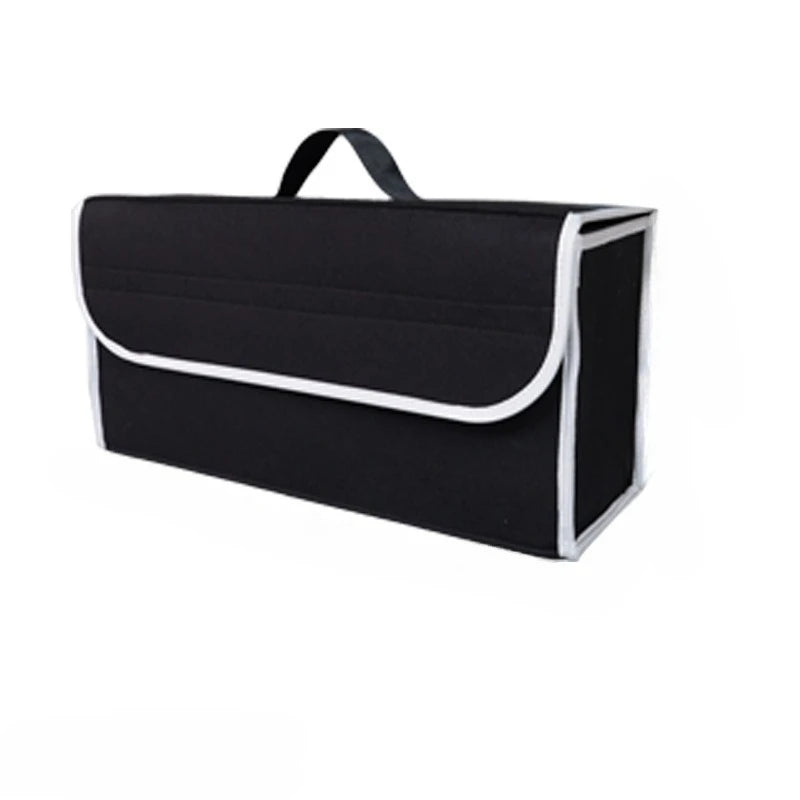 Car Trunk Storage Box 1-Pack: Foldable bag with compartments & handle, for SUVs/sedans/trucks, durable fabric