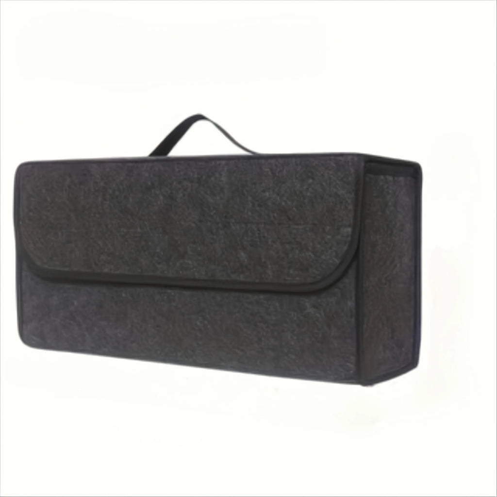 Car Trunk Storage Box 1-Pack: Foldable bag with compartments & handle, for SUVs/sedans/trucks, durable fabric