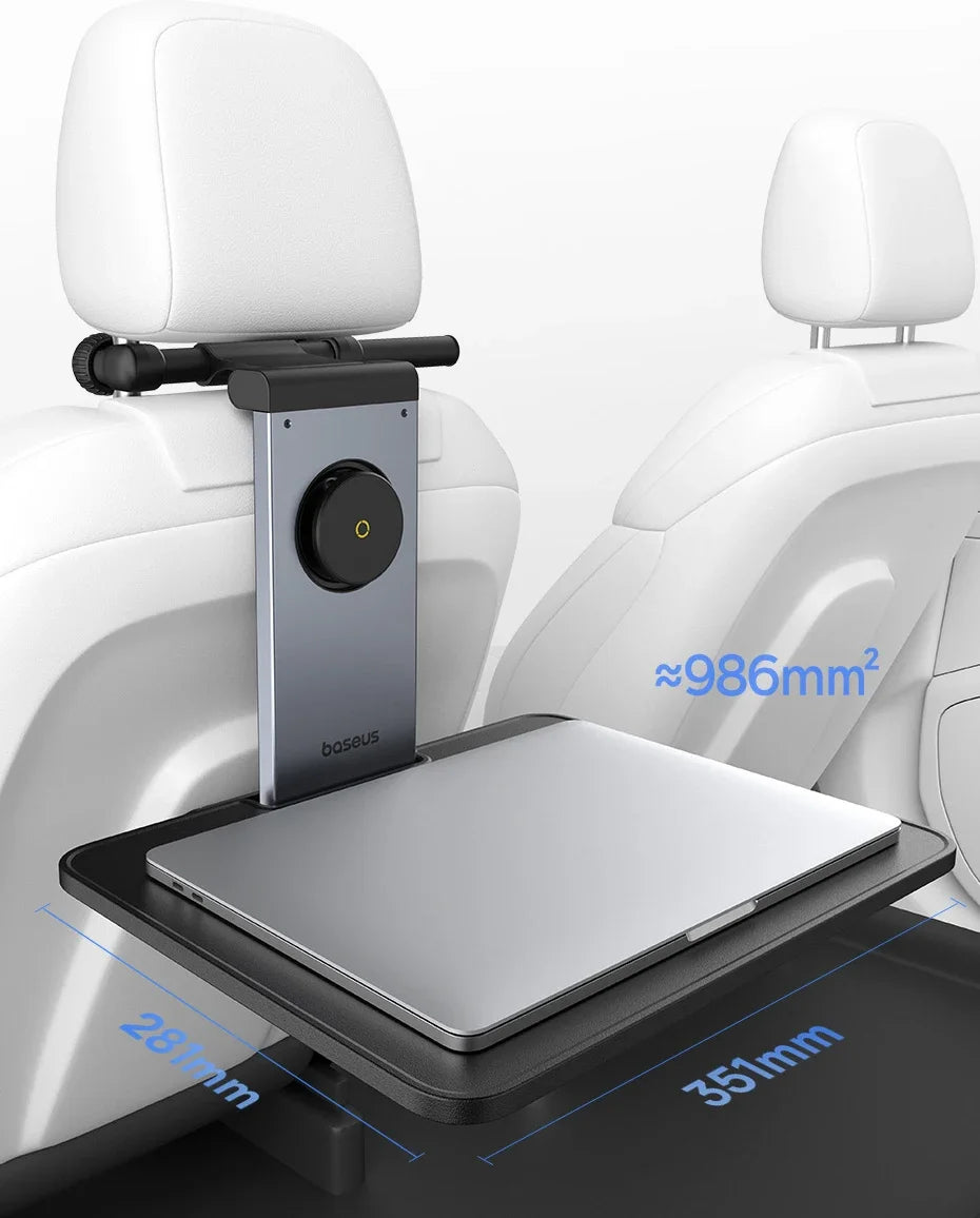 Baseus Car Back Seat Tray Table for Passenger Trip Eat and Work Adjustable Travel Tray with Phone Drink Holder for Laptop iPad
