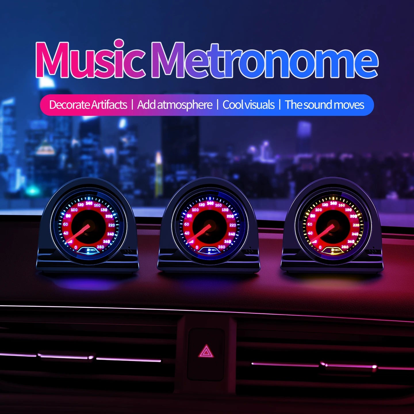 Car rhythm light, car interior decorative light, voice-controlled atmosphere light, ambient light, color music light, car li