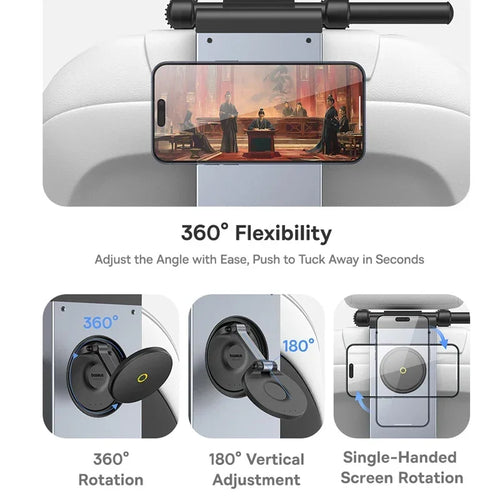 Baseus Car Back Seat Tray Table for Passenger Trip Eat and Work Adjustable Travel Tray with Phone Drink Holder for Laptop iPad