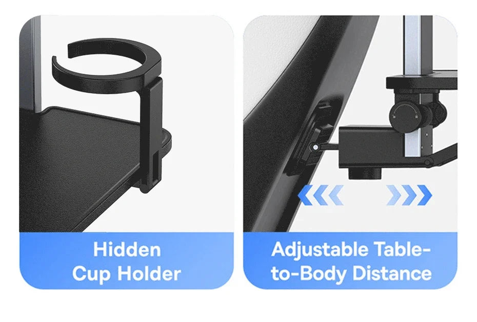 Baseus Car Back Seat Tray Table for Passenger Trip Eat and Work Adjustable Travel Tray with Phone Drink Holder for Laptop iPad