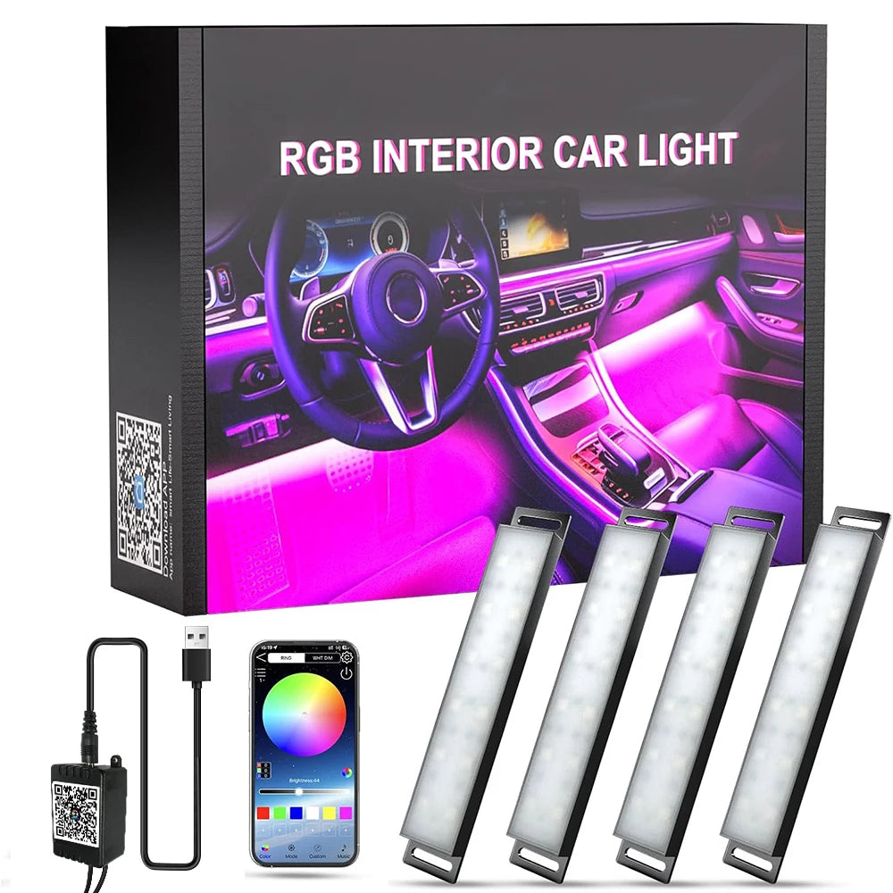 Car Interior Ambient Foot Well Light In Car APP Control Neon LED Down Car Light for Car Inside Ambient Lighting Auto Neon Lights