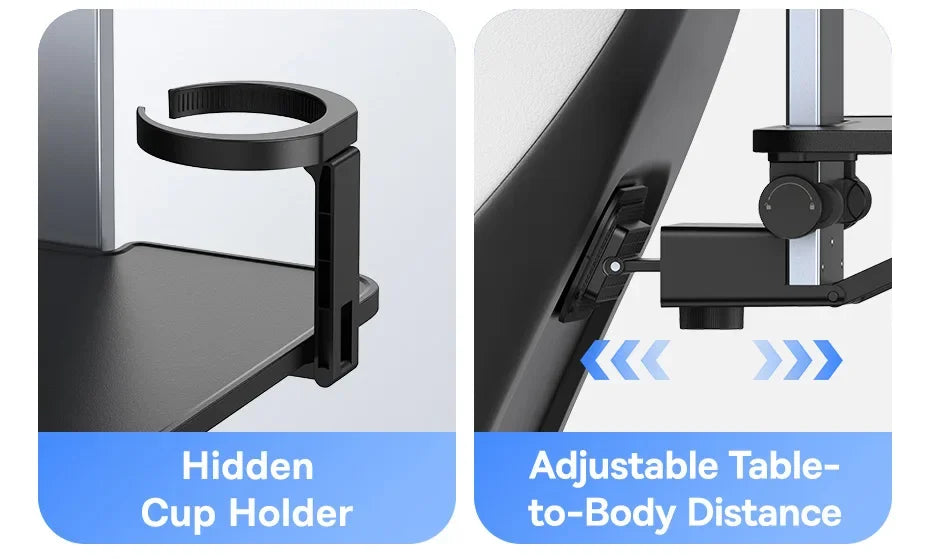 Baseus Car Back Seat Tray Table for Passenger Trip Eat and Work Adjustable Travel Tray with Phone Drink Holder for Laptop iPad