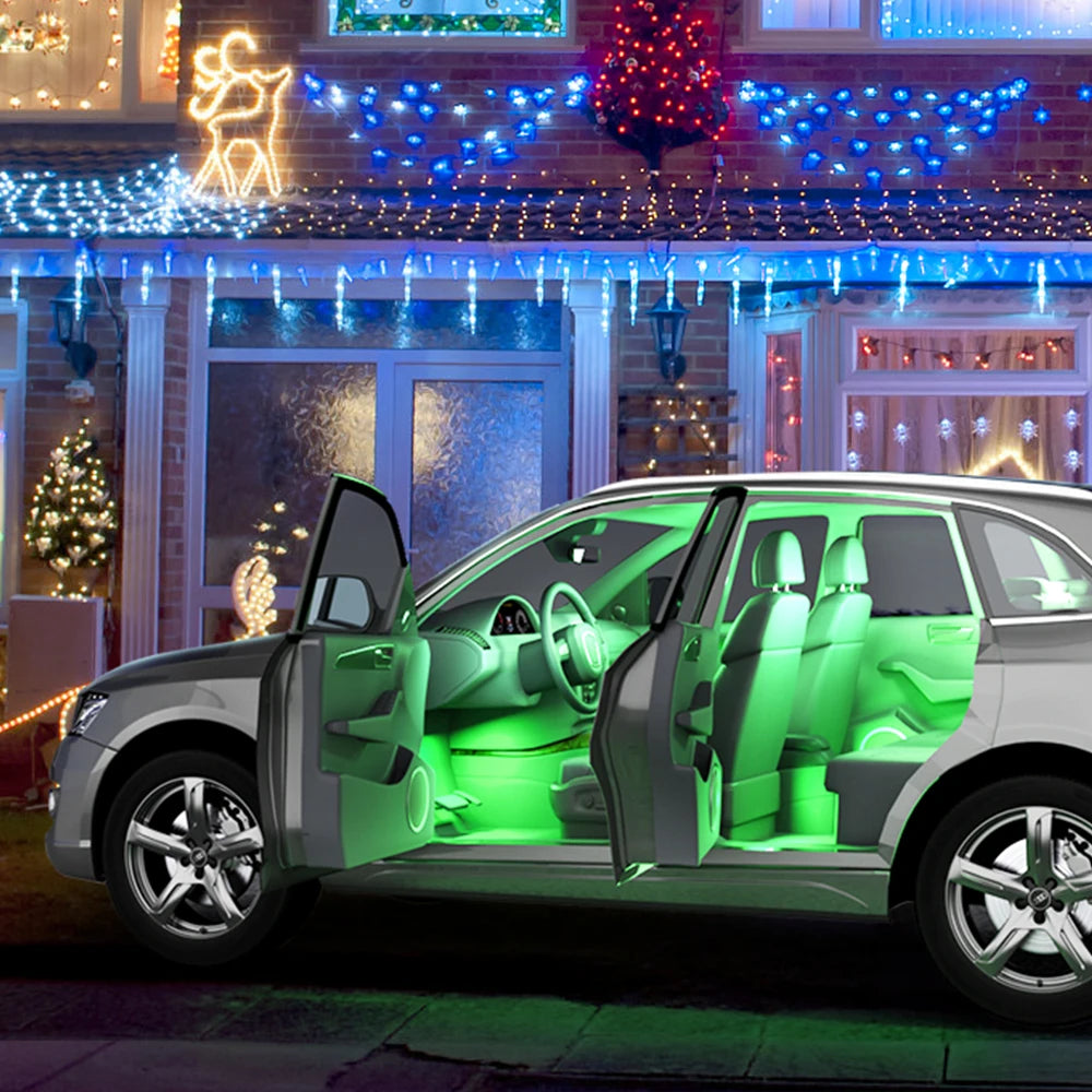 Car Interior Ambient Foot Well Light In Car APP Control Neon LED Down Car Light for Car Inside Ambient Lighting Auto Neon Lights