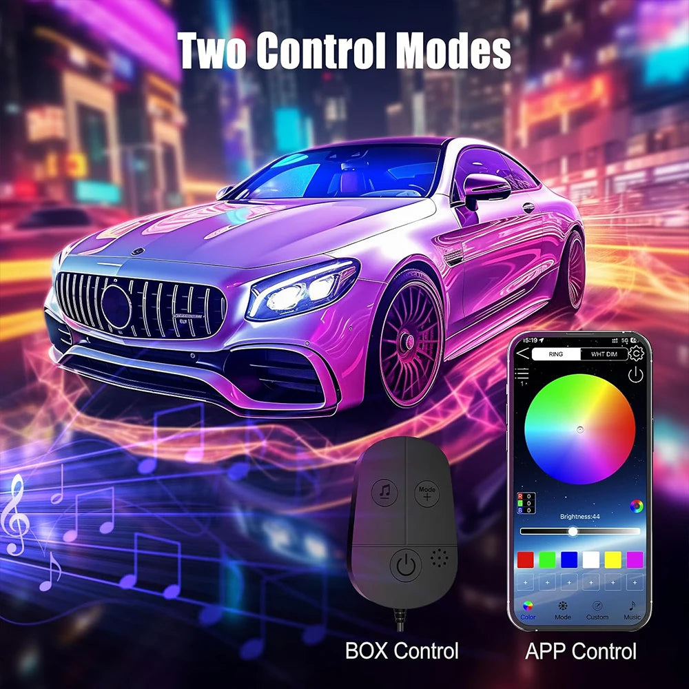 Car Interior Ambient Foot Well Light In Car APP Control Neon LED Down Car Light for Car Inside Ambient Lighting Auto Neon Lights