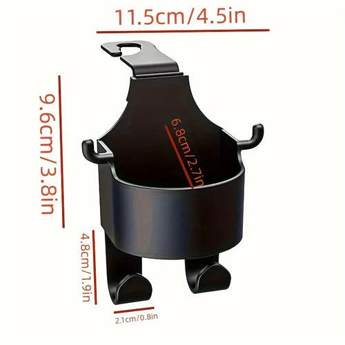 1/2Multifunctional car storage rack with hooks、Cup holder and storage box - Durable and sturdyPPMaterial，Suitable for seat back