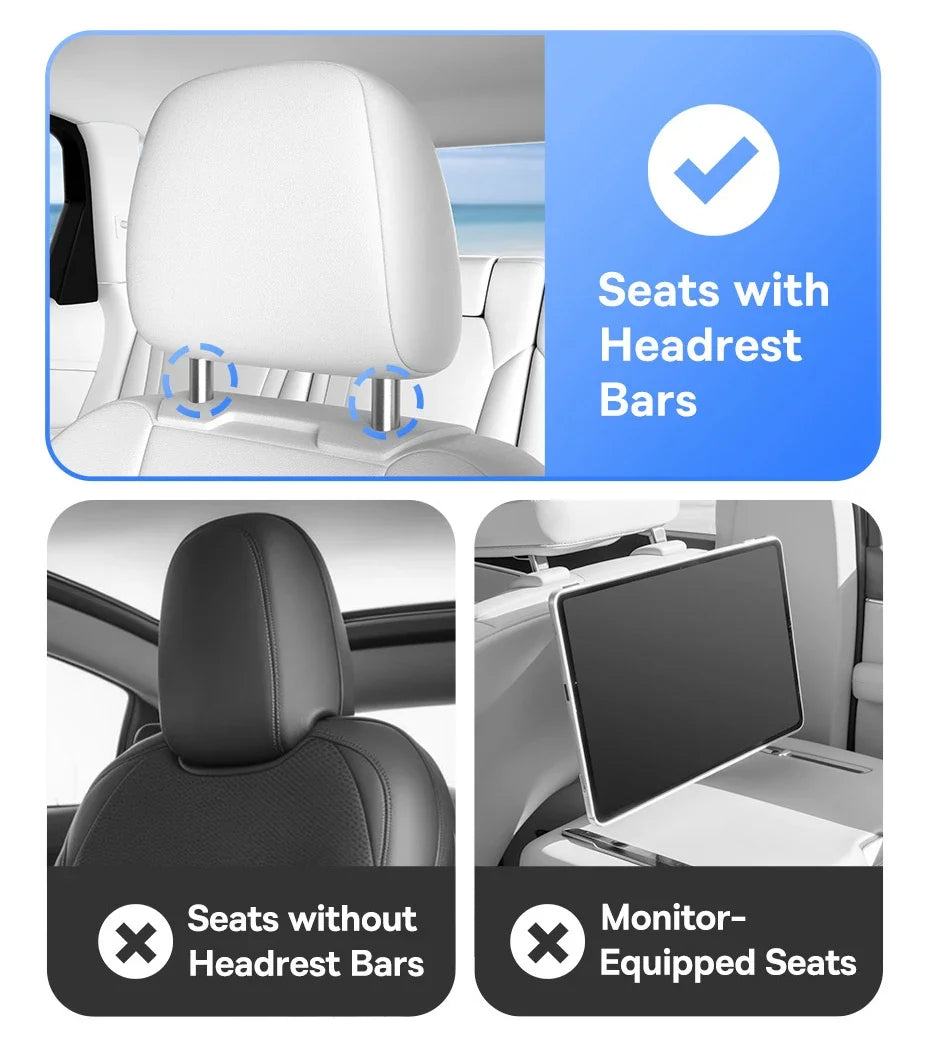 Baseus Car Back Seat Tray Table for Passenger Trip Eat and Work Adjustable Travel Tray with Phone Drink Holder for Laptop iPad