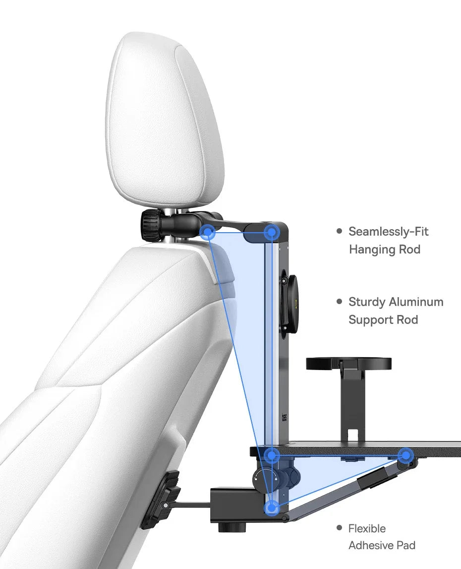 Baseus Car Back Seat Tray Table for Passenger Trip Eat and Work Adjustable Travel Tray with Phone Drink Holder for Laptop iPad