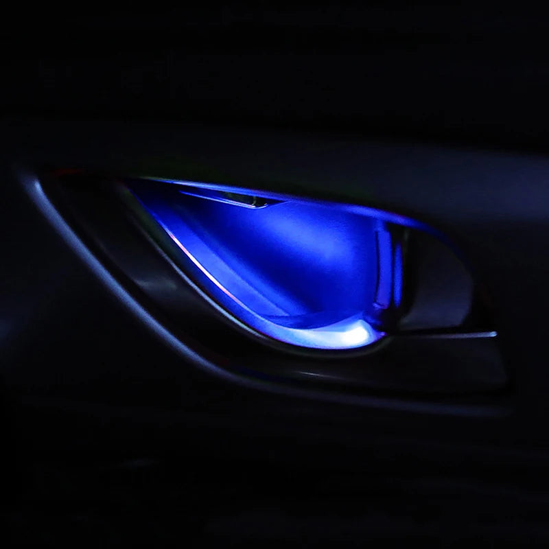 Car LED Ambient Light Transparent Lamp Body Circular Car Inner Bowl Lights Door Handle Handrail Light Atmosphere Decorative Lamp