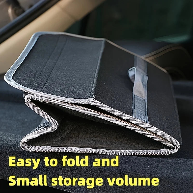 Car Trunk Storage Box 1-Pack: Foldable bag with compartments & handle, for SUVs/sedans/trucks, durable fabric