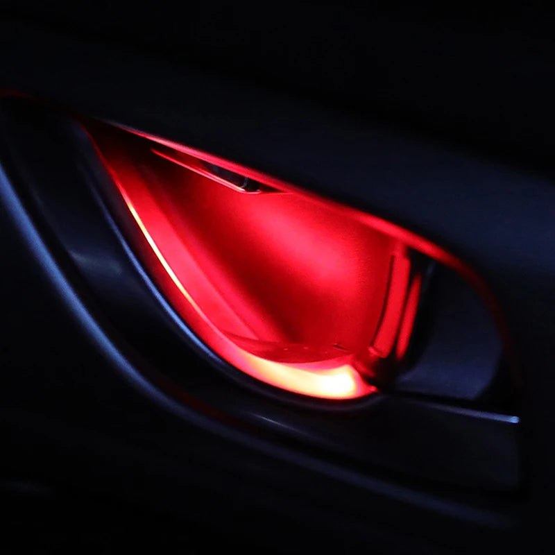 Car LED Ambient Light Transparent Lamp Body Circular Car Inner Bowl Lights Door Handle Handrail Light Atmosphere Decorative Lamp