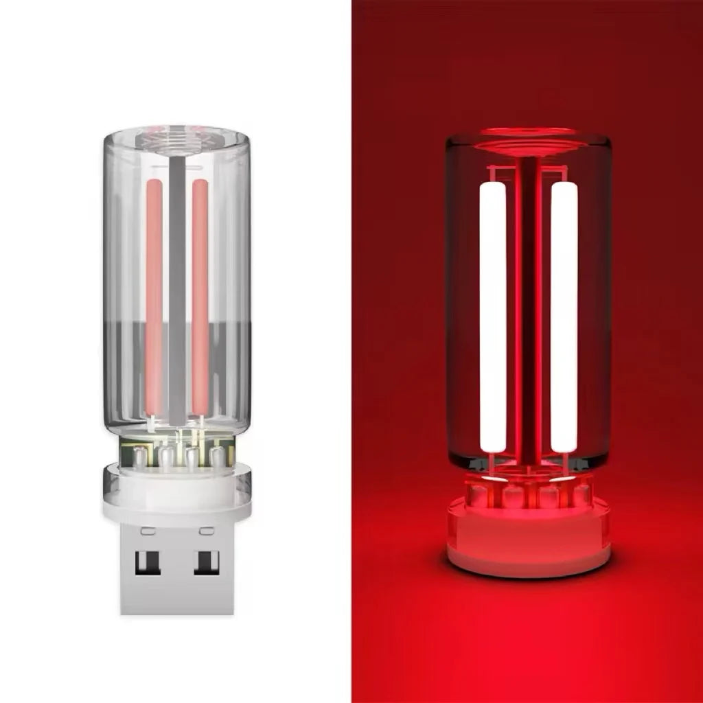 Car Atmosphere Light USB Night Light Touch Dimming LED Incandescent Filament Lamp Bulb Emergency Lighting Plug Play Ambient Lamp