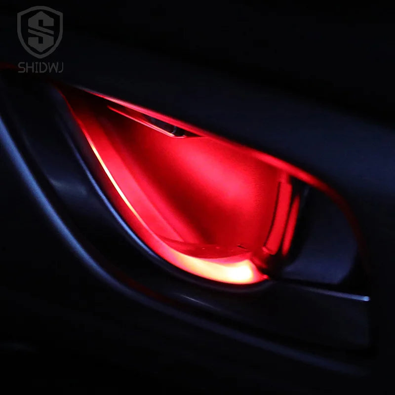 Car LED Ambient Light Transparent Lamp Body Circular Car Inner Bowl Lights Door Handle Handrail Light Atmosphere Decorative Lamp