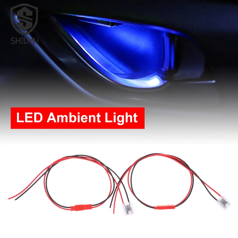 Car LED Ambient Light Transparent Lamp Body Circular Car Inner Bowl Lights Door Handle Handrail Light Atmosphere Decorative Lamp