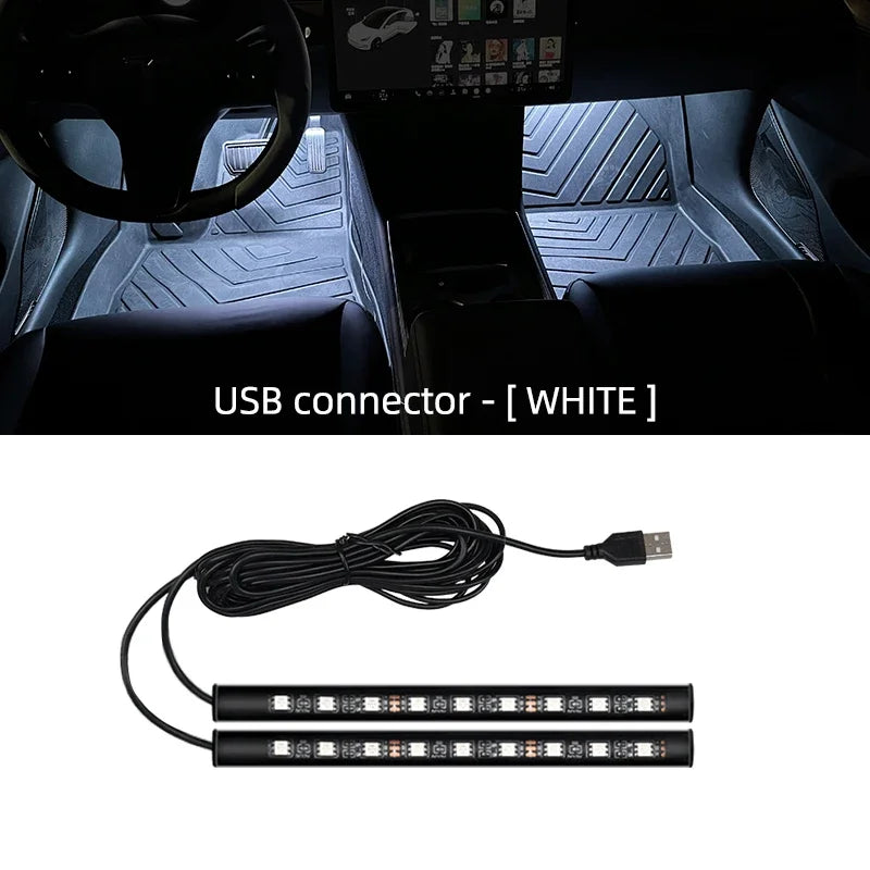 Led Car Ambient Light With USB 5V Universal Car Interior Foot Lamp Decoration Backlight Lighting Auto Decorative Neon Lights