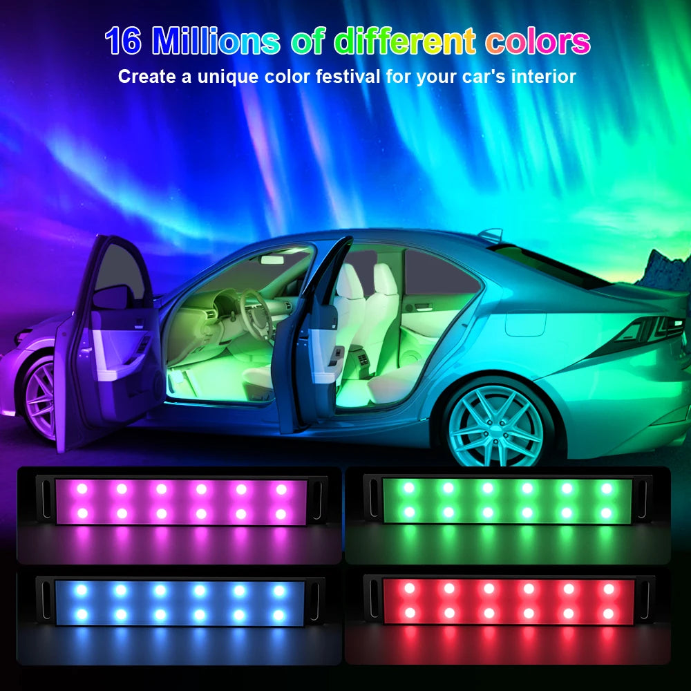 Car Interior Ambient Foot Well Light In Car APP Control Neon LED Down Car Light for Car Inside Ambient Lighting Auto Neon Lights