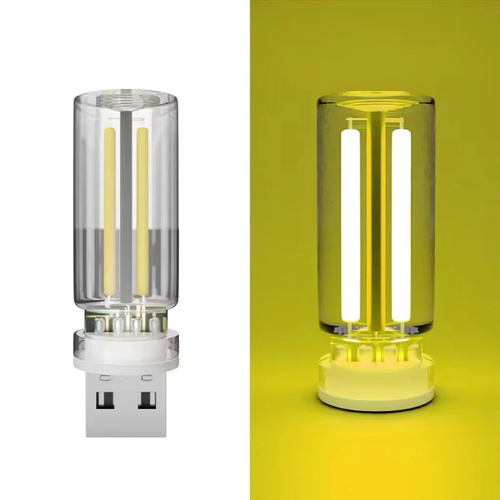 Car Atmosphere Light USB Night Light Touch Dimming LED Incandescent Filament Lamp Bulb Emergency Lighting Plug Play Ambient Lamp