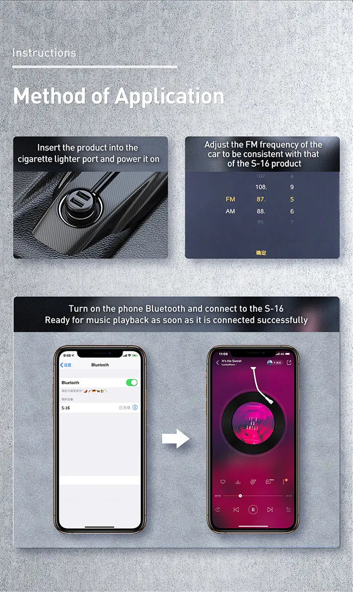 Baseus FM Transmitter Car Bluetooth 5.0 FM Radio Modulator Car Kit 3.1A USB Car Charger Handsfree Wireless Aux Audio MP3 Player