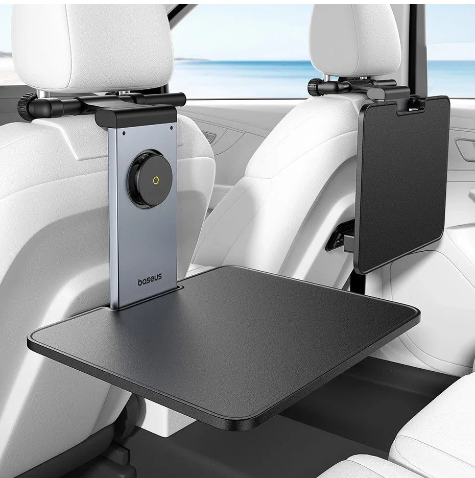 Baseus Car Back Seat Tray Table for Passenger Trip Eat and Work Adjustable Travel Tray with Phone Drink Holder for Laptop iPad